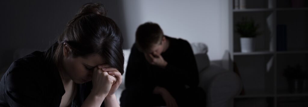 Upset family experiencing a crisis.