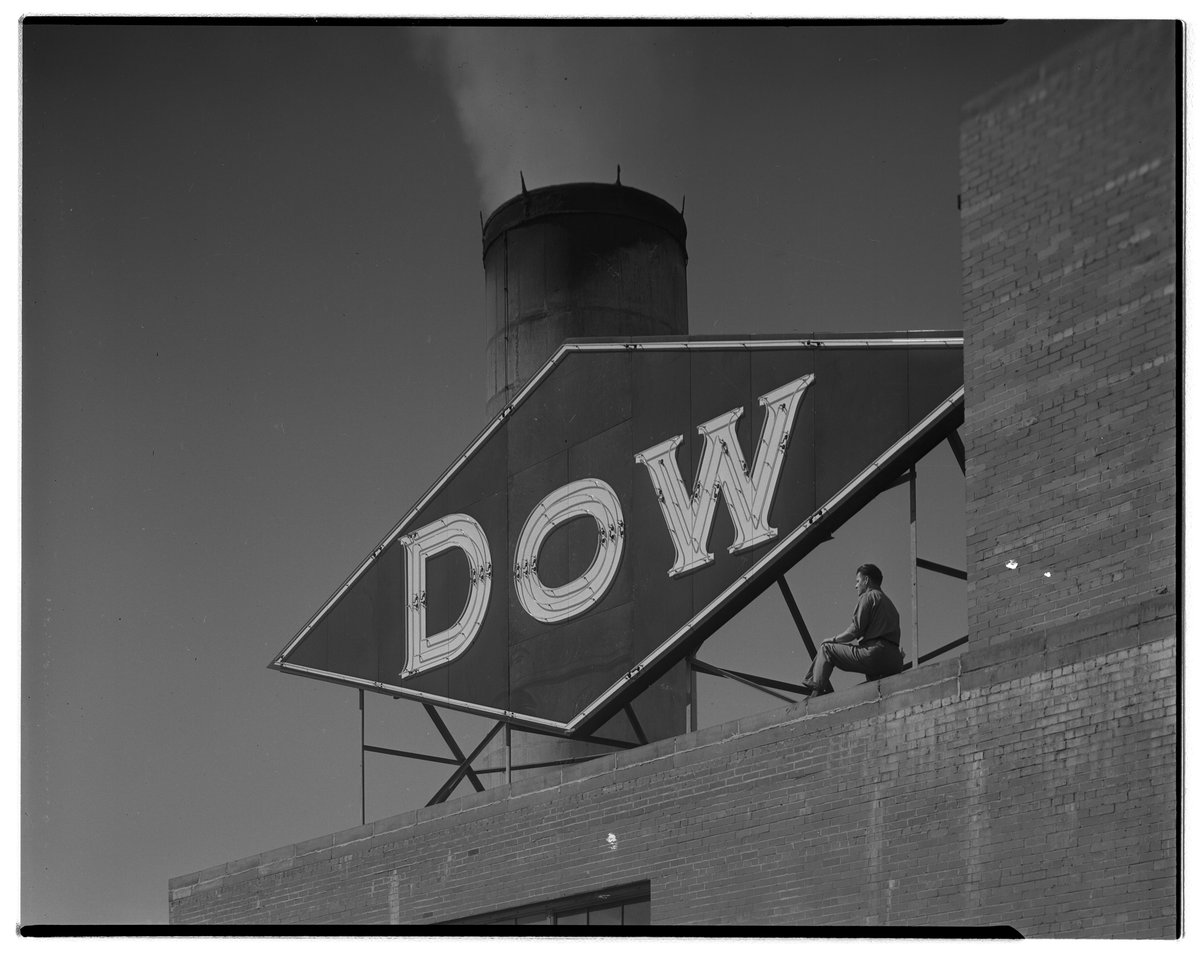 Dow Chemical black and white sign