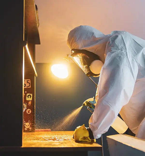 Cleaner cleaning up a crime scene