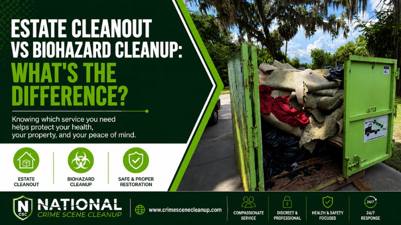 estate cleanout vs biohazard cleanup