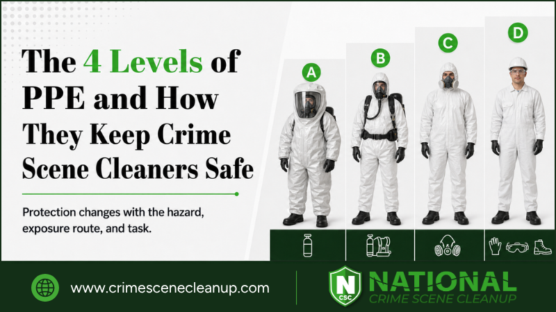 the 4 levels of ppe and how they keep crime scene cleaners safe